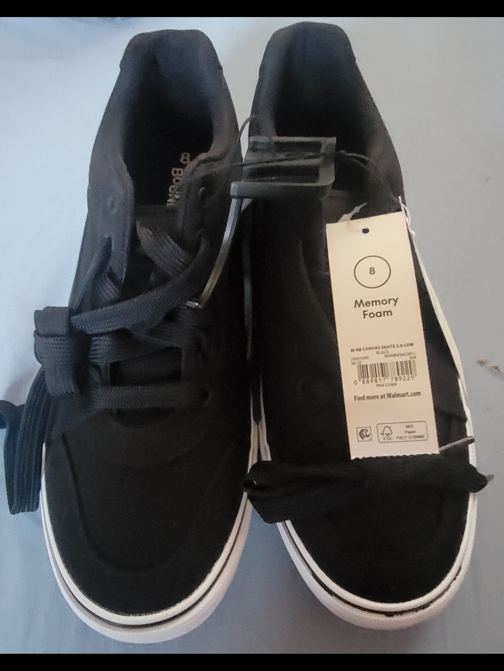 No Boundaries Black Canvas Sneakers with White Trim